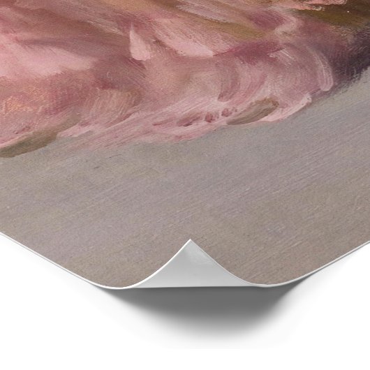 Button in rosa Hübsche Frauenkunst Poster (Ecke)