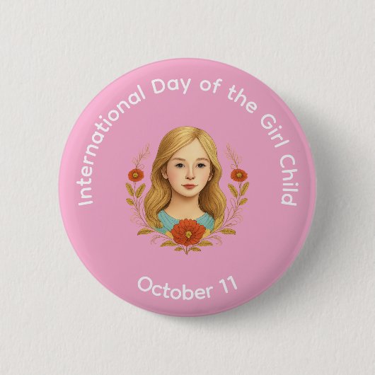 Button - Internationaler Tag des Mädchens (Vorderseite)