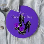 Button-Junggeselinnen-Abschied Lila Leopardenschuh Button (Beispiel)