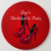 Button Junggeselinnen-Abschied Red Black Shoe (Vorderseite)