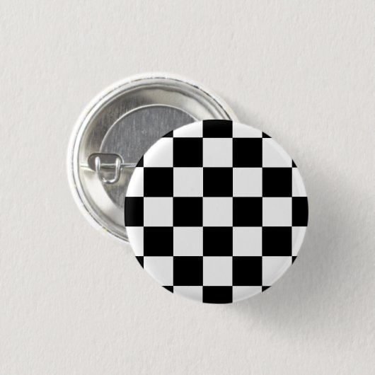 Button Karo schwarz/weiß (Vorne & Hinten)
