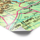 Button Karte der Stadt Mailand, Italien Fotodruck (Ecke)