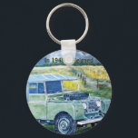 Button Key Ring With Land Rover Print Schlüsselanhänger<br><div class="desc">"FREYA" The Series1 Truck Cab Key Ring with Wording : In 1948 It Reigned. From a painting by GJLC JackCrisp.co.uk Also available on other Key Ring Styles.</div>