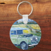 Button Key Ring With Land Rover Print Schlüsselanhänger (Vorderseite)
