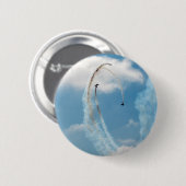 Button-Knopf der Fliegen-hoher blauer Button (Vorne & Hinten)