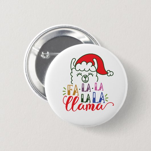 Button-Knopf des Fa-Lalalala Lama-Weihnachten| Button (Vorne & Hinten)