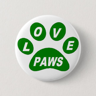 Button-Liebe Paws auf Grün Button