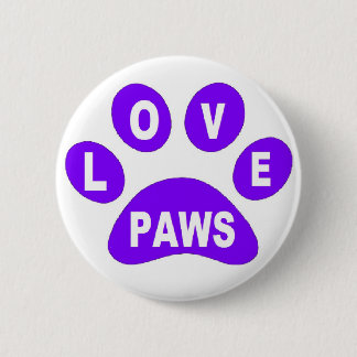 Button-Liebe Paws auf Lila Paws Button