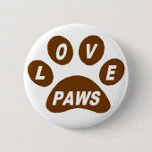 Button-Liebe Paws Brown Button (Vorderseite)