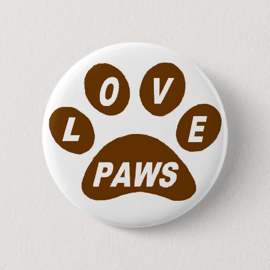 Button-Liebe Paws Brown Button (Vorderseite)