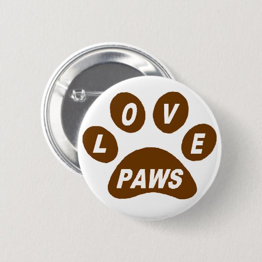Button-Liebe Paws Brown Button (Vorne & Hinten)