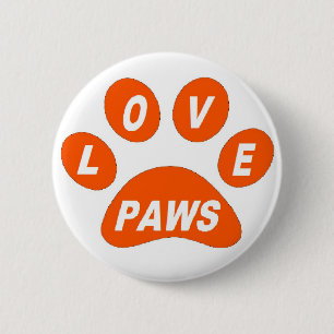 Button-Liebe Paws Orange Button