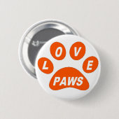 Button-Liebe Paws Orange Button (Vorne & Hinten)