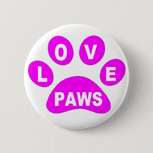 Button-Liebe Paws Pink Button (Vorderseite)