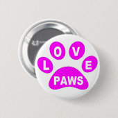 Button-Liebe Paws Pink Button (Vorne & Hinten)