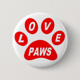 Button-Liebe Paws Red Button