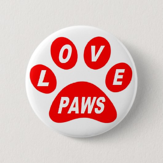 Button-Liebe Paws Red Button (Vorderseite)