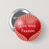 Button Live with Passion Heart Button (Vorne & Hinten)