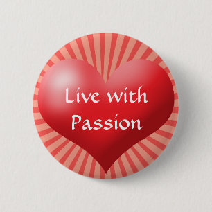 Button Live with Passion Heart Button
