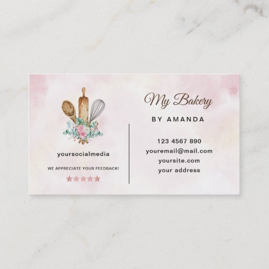 Button-Logo für Bäckereirollen Visitenkarte (Rückseite)