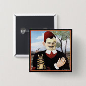 Button: "Man & Cat" von Henri Rousseau Button (Vorne & Hinten)