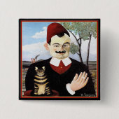 Button: "Man & Cat" von Henri Rousseau Button (Vorderseite)
