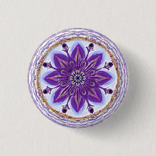 Button Mandala 10 "Königsblau"