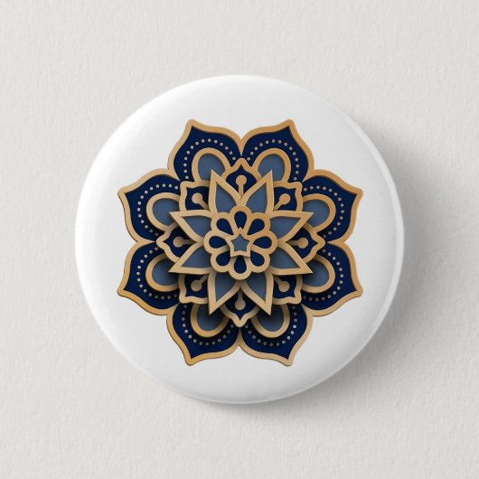 Button-Mandala-Design Knopf nähen - Marineblau &  Button (Vorderseite)