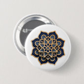 Button-Mandala-Design Knopf nähen - Marineblau &  Button (Vorne & Hinten)