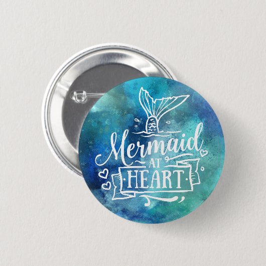 Button - Meerjungfrau im Herzen (Vorne & Hinten)