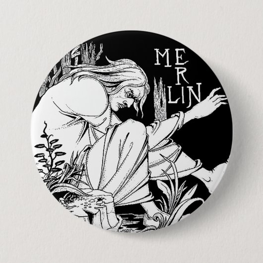 Button: Merlin von Aubrey Beardsley Button (Vorderseite)