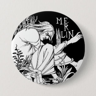 Button: Merlin von Aubrey Beardsley Button