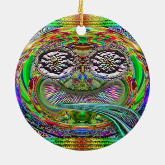 Button Mit Augen Man Keramik Ornament (Hinten)