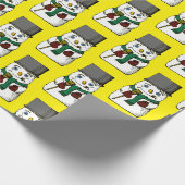 Button Mit Augen Snowman Geschenkpapier (Ecke)