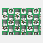 Button Mit Augen Snowman Geschenkpapier Set (Vorderseite 2)