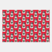 Button Mit Augen Snowman Geschenkpapier Set (Vorderseite)