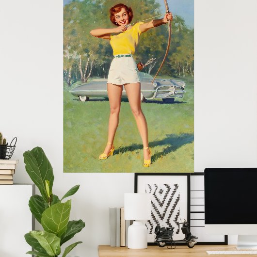 Button mit Bow und Arrow Art Poster (Heimbüro)