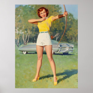 Button mit Bow und Arrow Art Poster