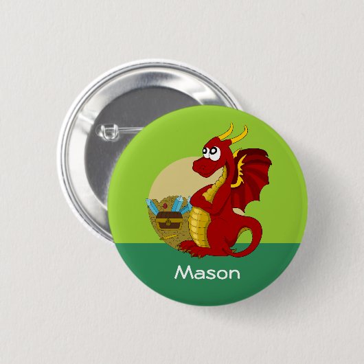 Button mit Dragon-Cartoon (Vorne & Hinten)