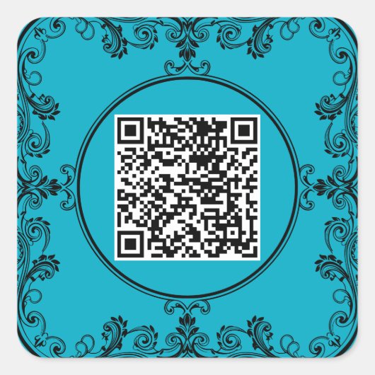 Button mit eigenem QR-Code Quadratischer Aufkleber (Vorderseite)