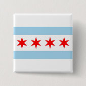 Button mit Flagge von Chicago, Illinois (Vorderseite)