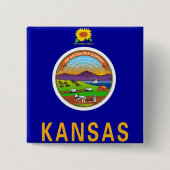 Button mit Flagge von Kansas (Vorderseite)