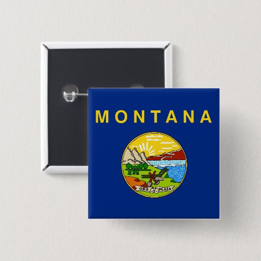 Button mit Flagge von Montana (Vorne & Hinten)