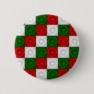 Button mit gelben Ecken, Rot-Weiß-Grün-TASTE