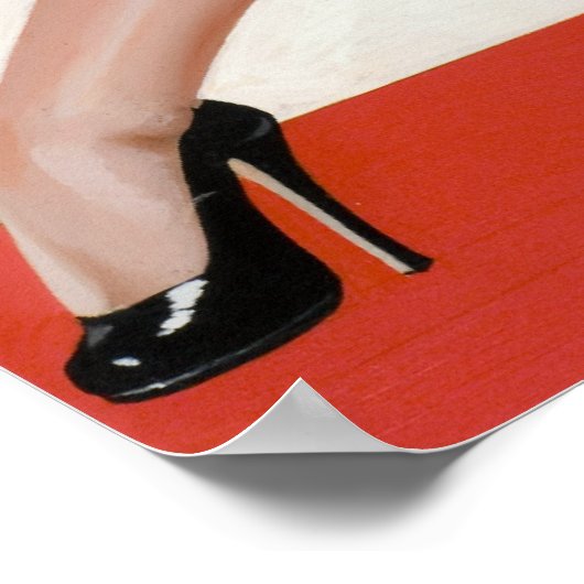 Button mit hohen Absätzen Poster (Ecke)