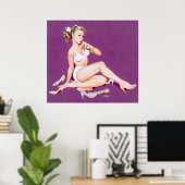 Button mit hohen Absätzen Poster (Heimbüro)