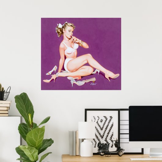 Button mit hohen Absätzen Poster (Heimbüro)