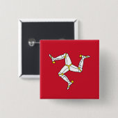 Button mit Isle of Man Flag, Vereinigtes Königreic (Vorne & Hinten)