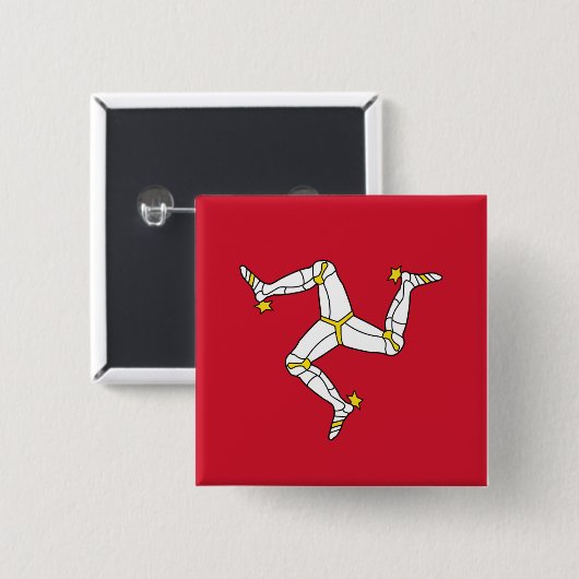 Button mit Isle of Man Flag, Vereinigtes Königreic (Vorne & Hinten)