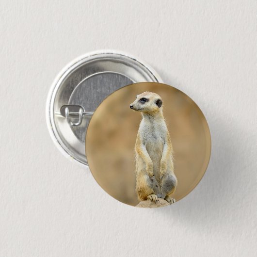 Button mit Meerkat auf Wache (Vorne & Hinten)